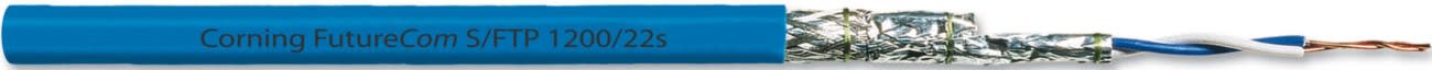 Corning - Câble Catégorie 7A S/FTP LSZH-1 AWG22 Dca 500M 2x4 paires Gaine bleue