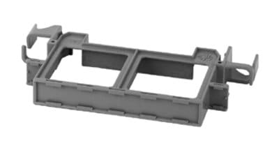 Corning - Porte-étiq. gris 8 p 1 pas HPUL & Eur. pour rails HPUL et rail Europe, gris cla