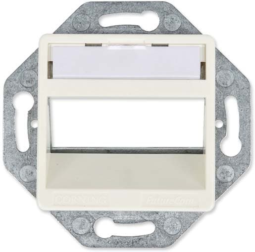 Corning - Plaque murale cuivre, 3 ports, inclinée, xs500 Keystone, 50x50 mm, blanc