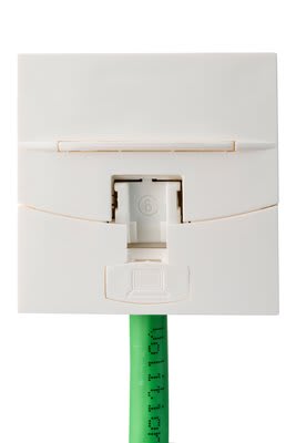 Corning - Prise RJ45 Cat 6A SN STP Blindée 45x45 3 entrées, Blanc (ancienne réf K6ASN45W)