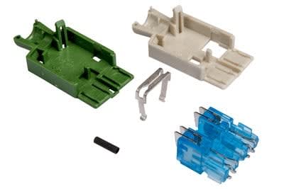Corning - Kit coquille CBE 4P UTP, avec cliquet d'accrochage, vert/gris