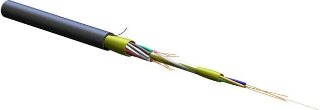 Corning - Câble FREEDM 12fo OM4 - sans gel - structure serrée - intérieur/extérieur - Cca