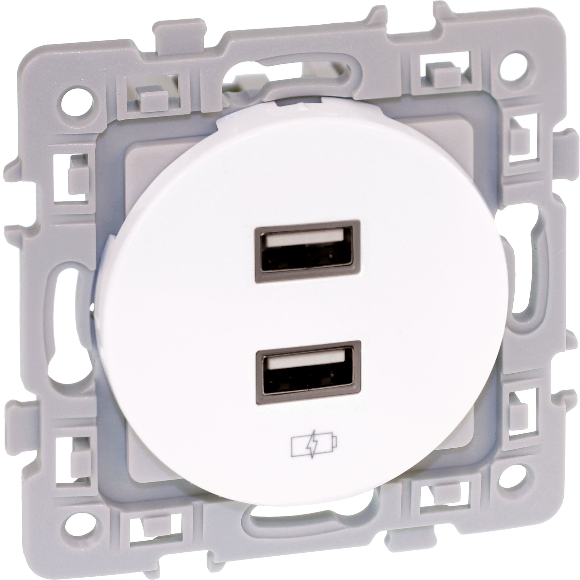 Eur Ohm - SQUARE chargeur dble USB A 5,5V BLC