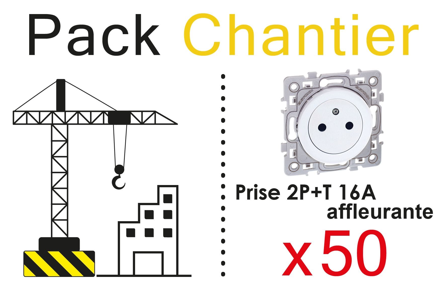 Eur Ohm - SQUARE LOT 50 PC affl. BLC "TOP CHANTIER"