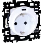 Eur Ohm - SQUARE Prise combinée Schuko + USB C - Blanc