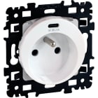 Eur Ohm - SQUARE Prise combinée 2P+T + USB C - Blanc