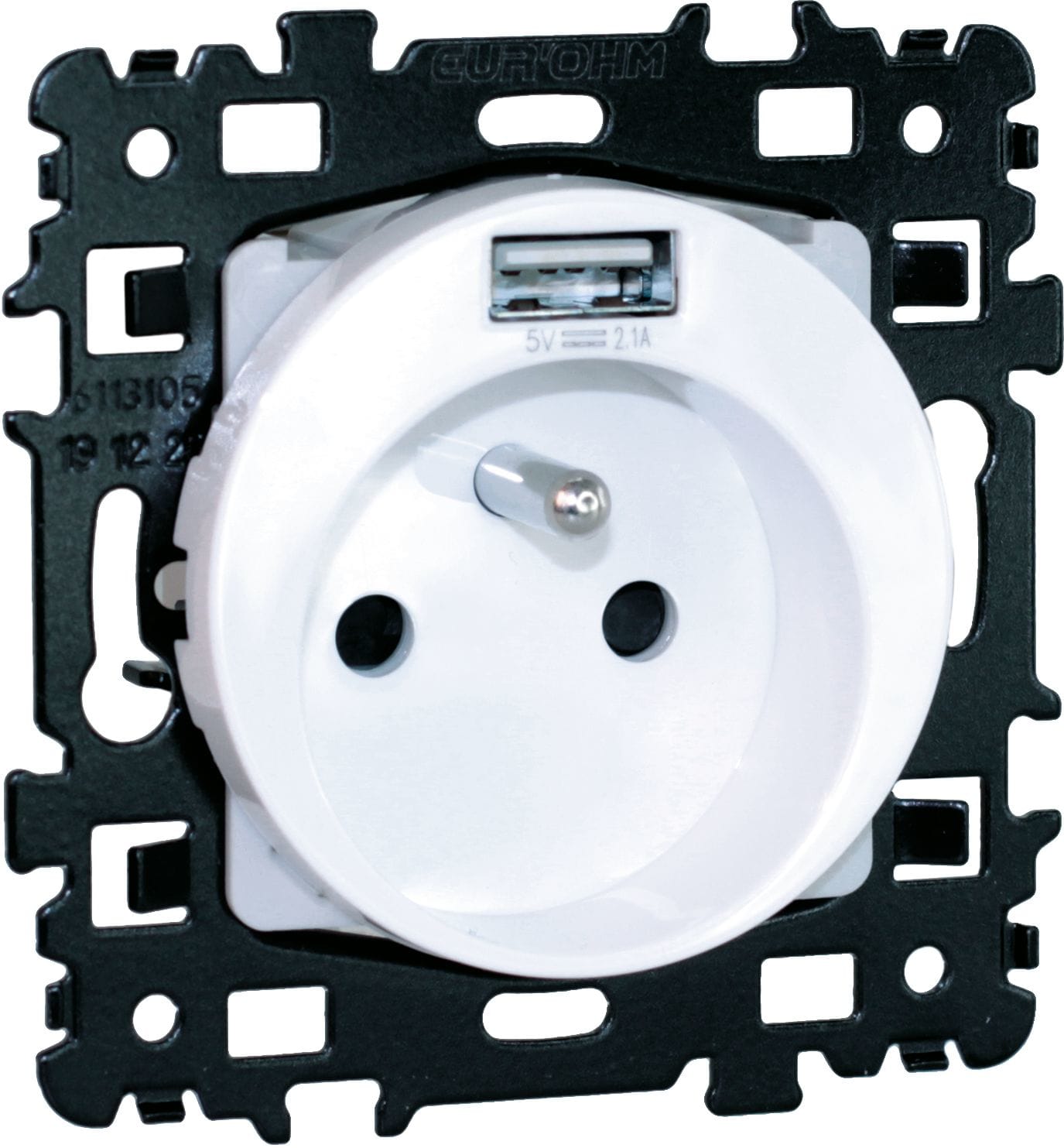 Eur Ohm - SQUARE Prise 2P+T + USB A