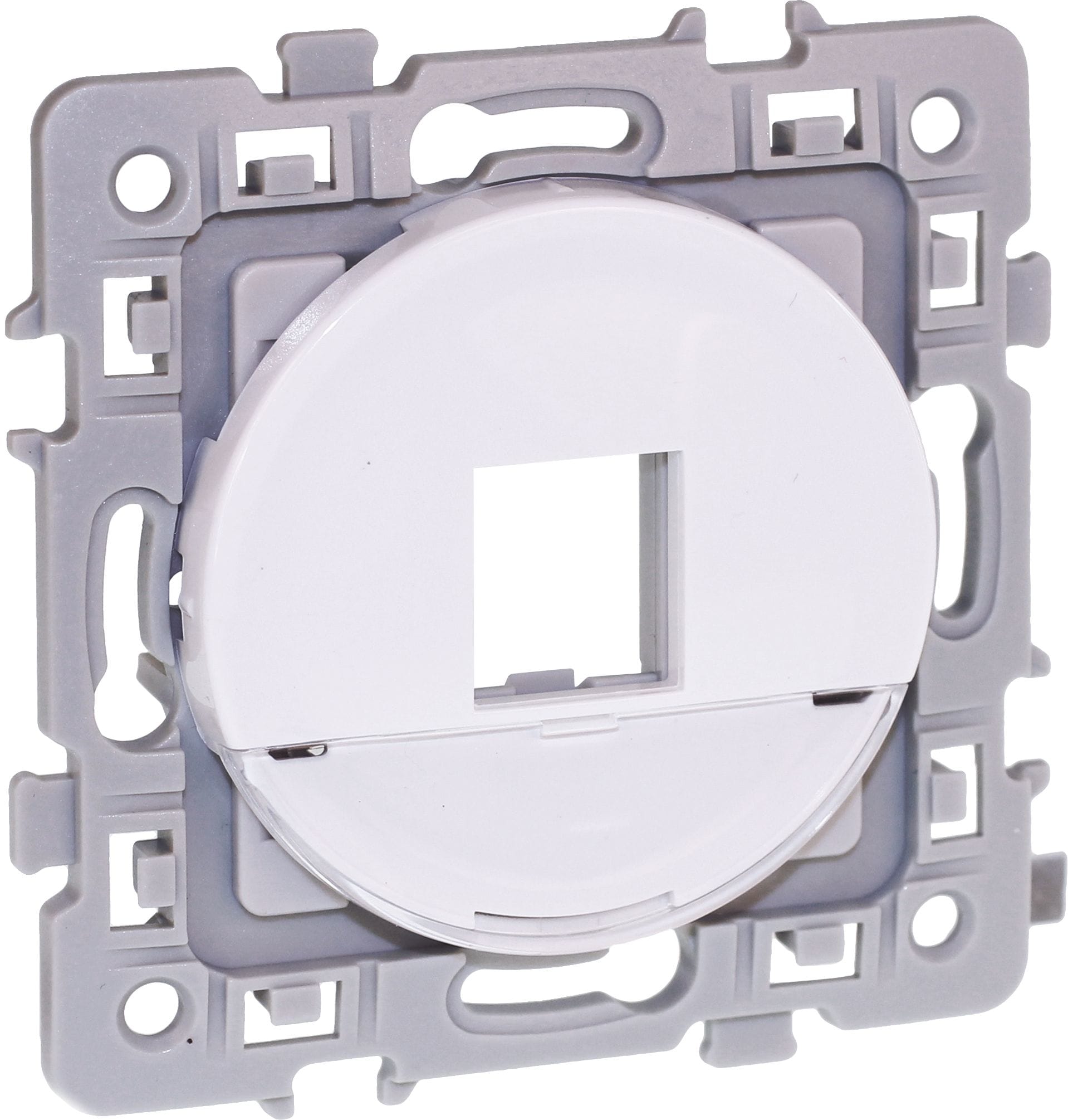 Eur Ohm - SQUARE plastron RJ45 format KEYSTONE BLC