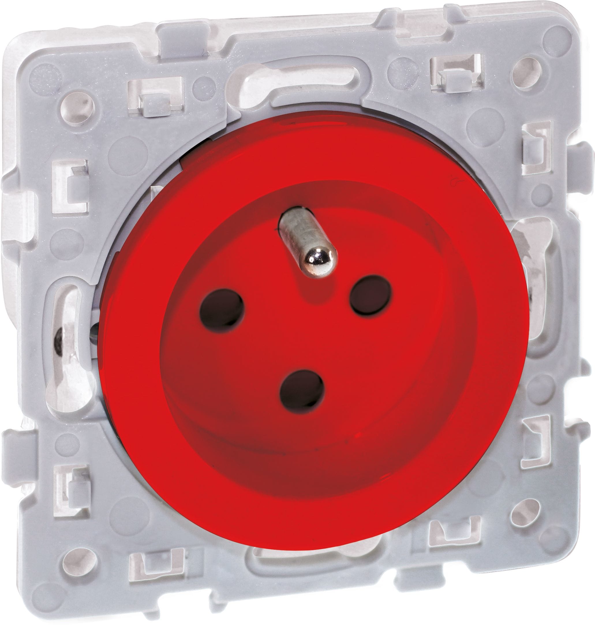 Eur Ohm - SQUARE RENO PC 2P+T rouge détrompée