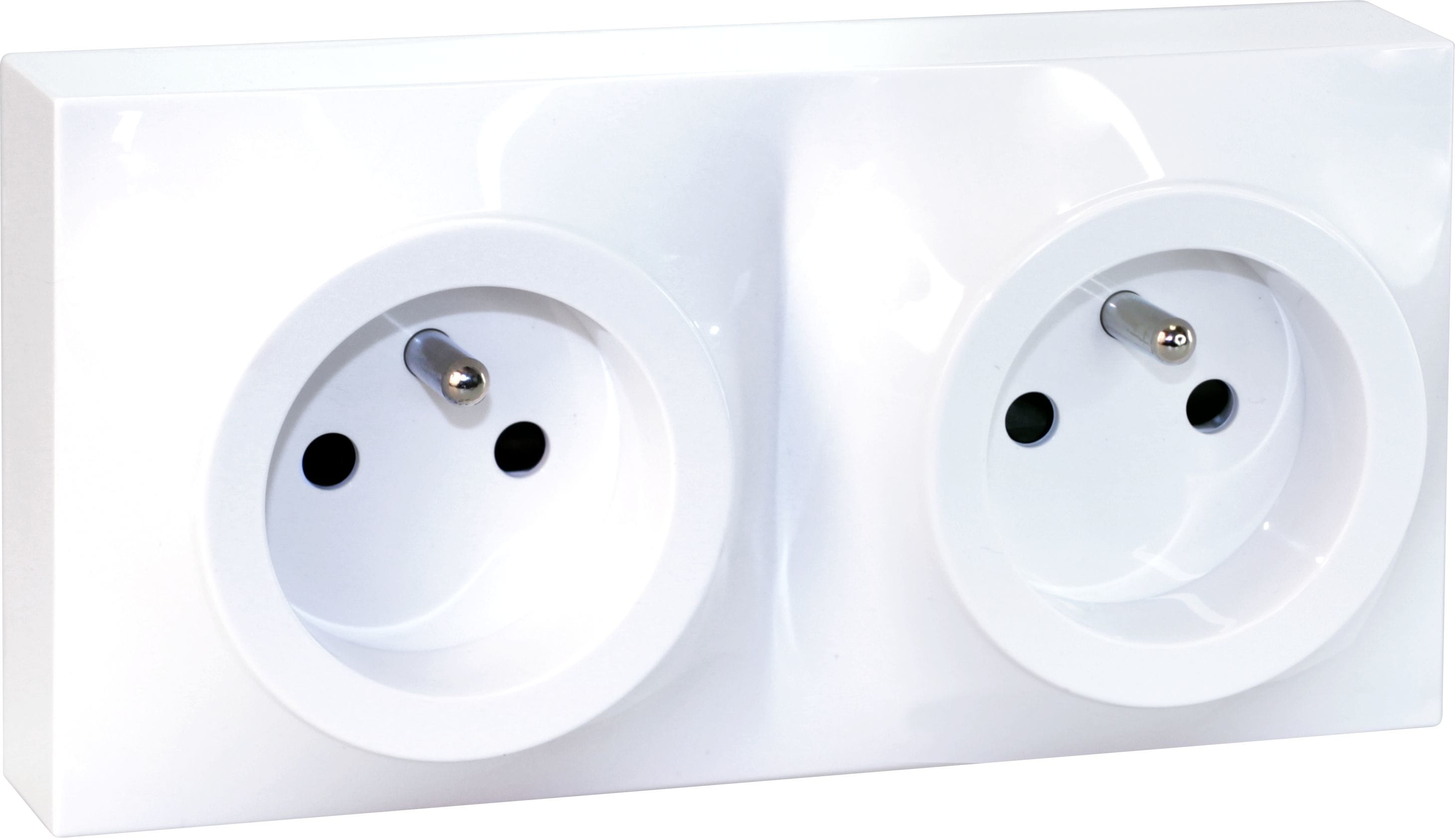 Eur Ohm - DUNE double PC 2P+T PRECABLEE BLANC