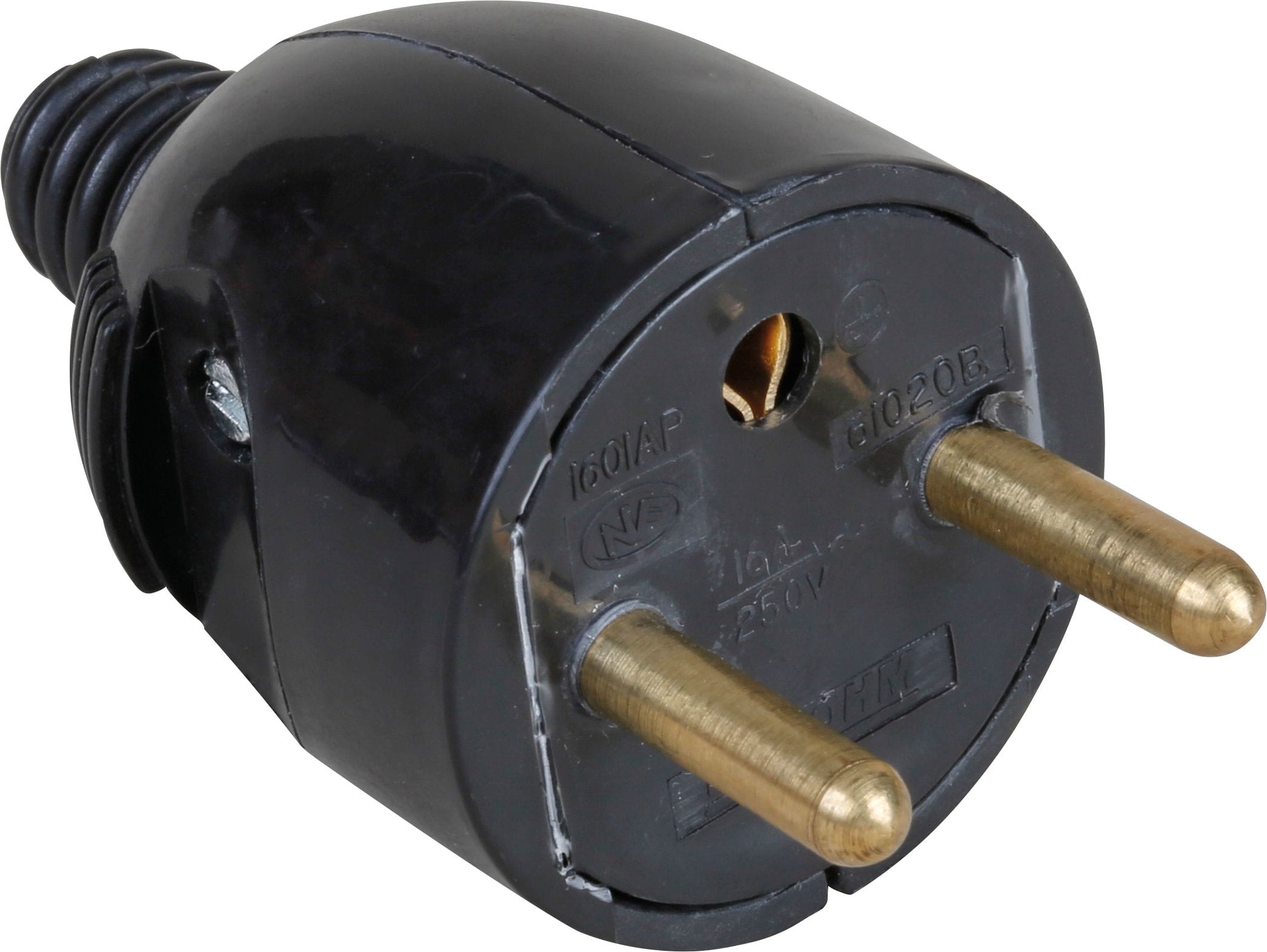 Eur Ohm - 16A male p.feuille dte noire
