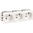 Eur Ohm - Bloc 3 prises 2P+T blanche