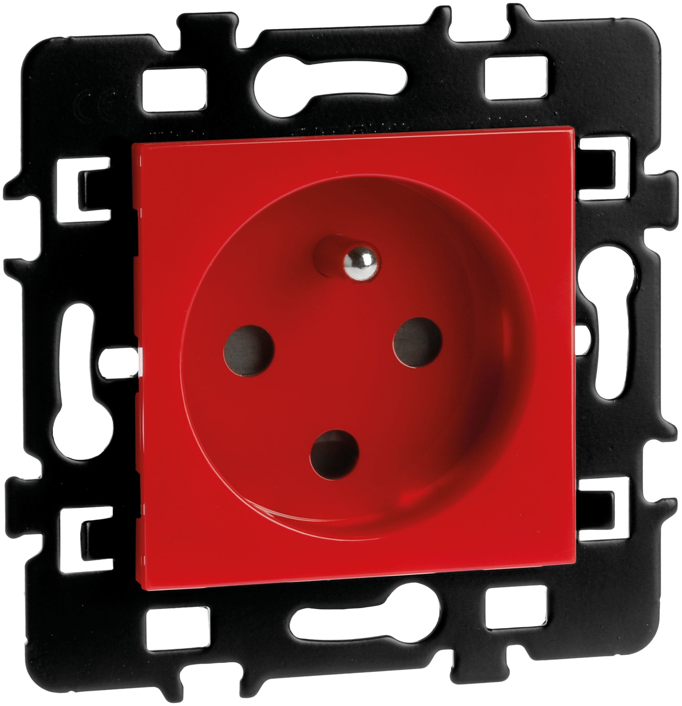 Eur Ohm - Prise 2P+T rouge détrompée + enj.