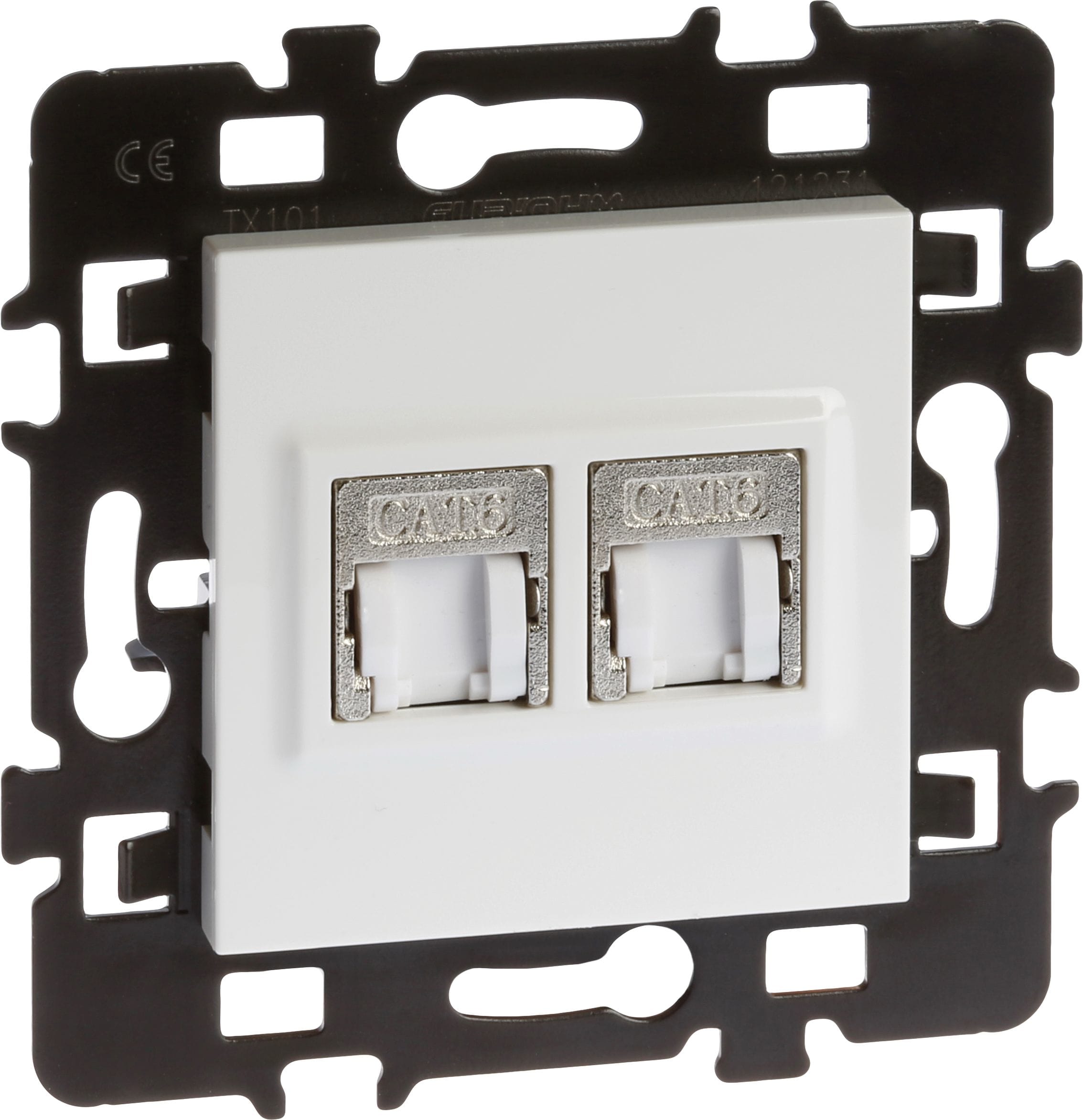 Eur Ohm - RJ 45 dble C.6 STP Gr 3(multimeØ)+enj.