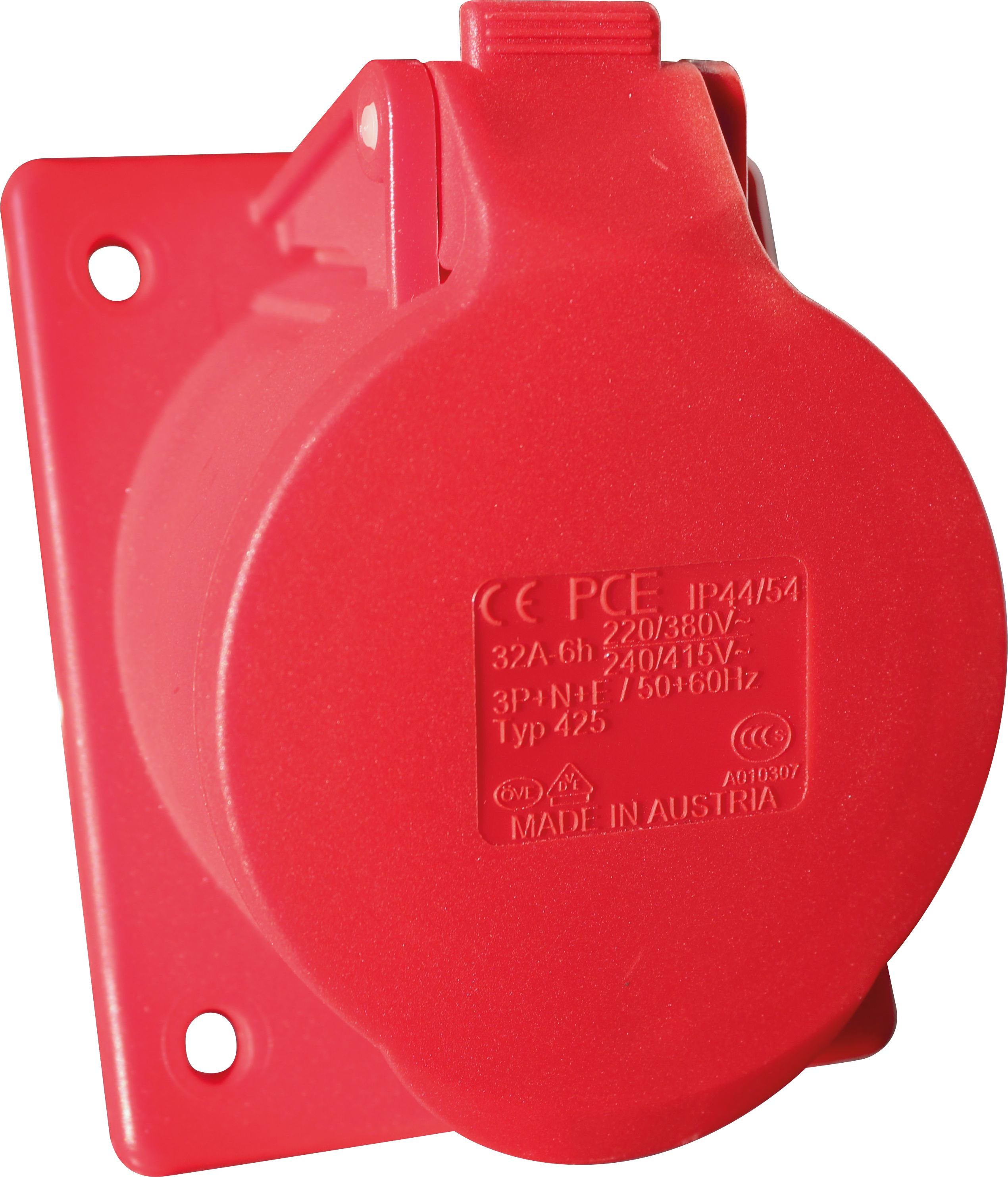 Eur Ohm - Socle 3P+N+T 32A rouge 400V CEI 309