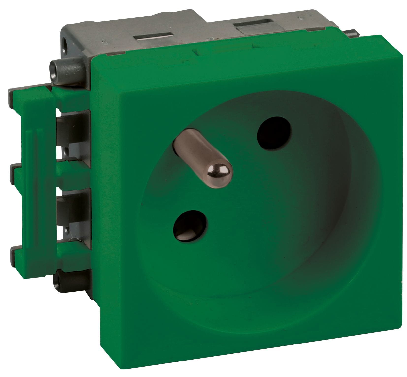 Eur Ohm - Prise 2P+T verte complète