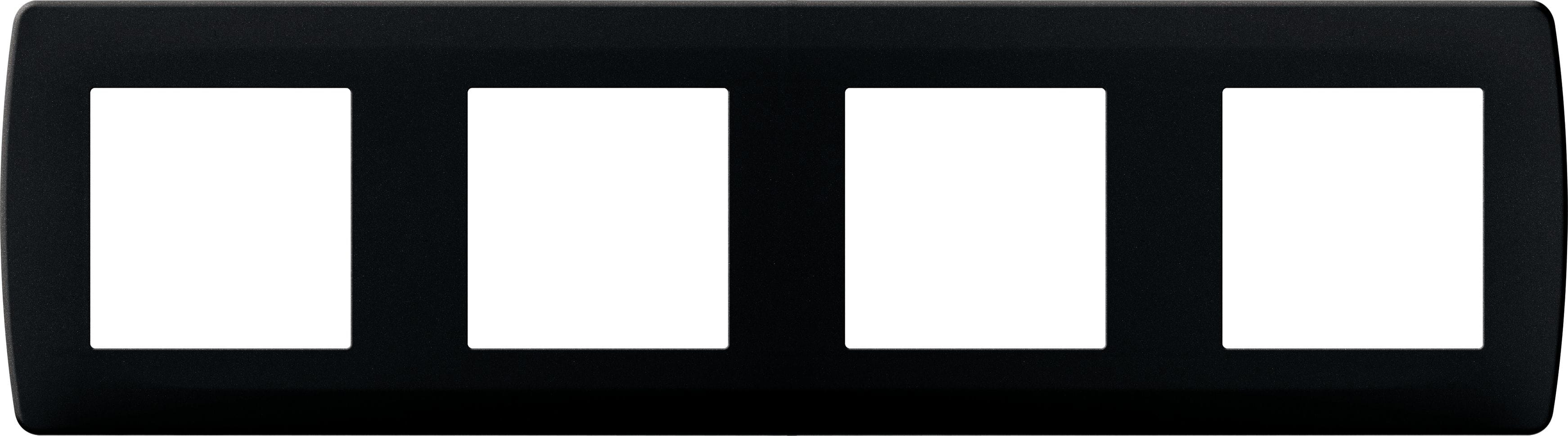 Eur Ohm - Plaque anthracite 4 postes