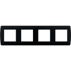 Eur Ohm - Plaque anthracite 4 postes