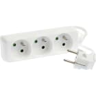 Eur Ohm - Bloc3pr.2P+T blanc s.int 3G1,5mm² 1,5m
