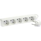 Eur Ohm - Bloc5pr.2P+T blanc s.int 3G1,5 1,5m