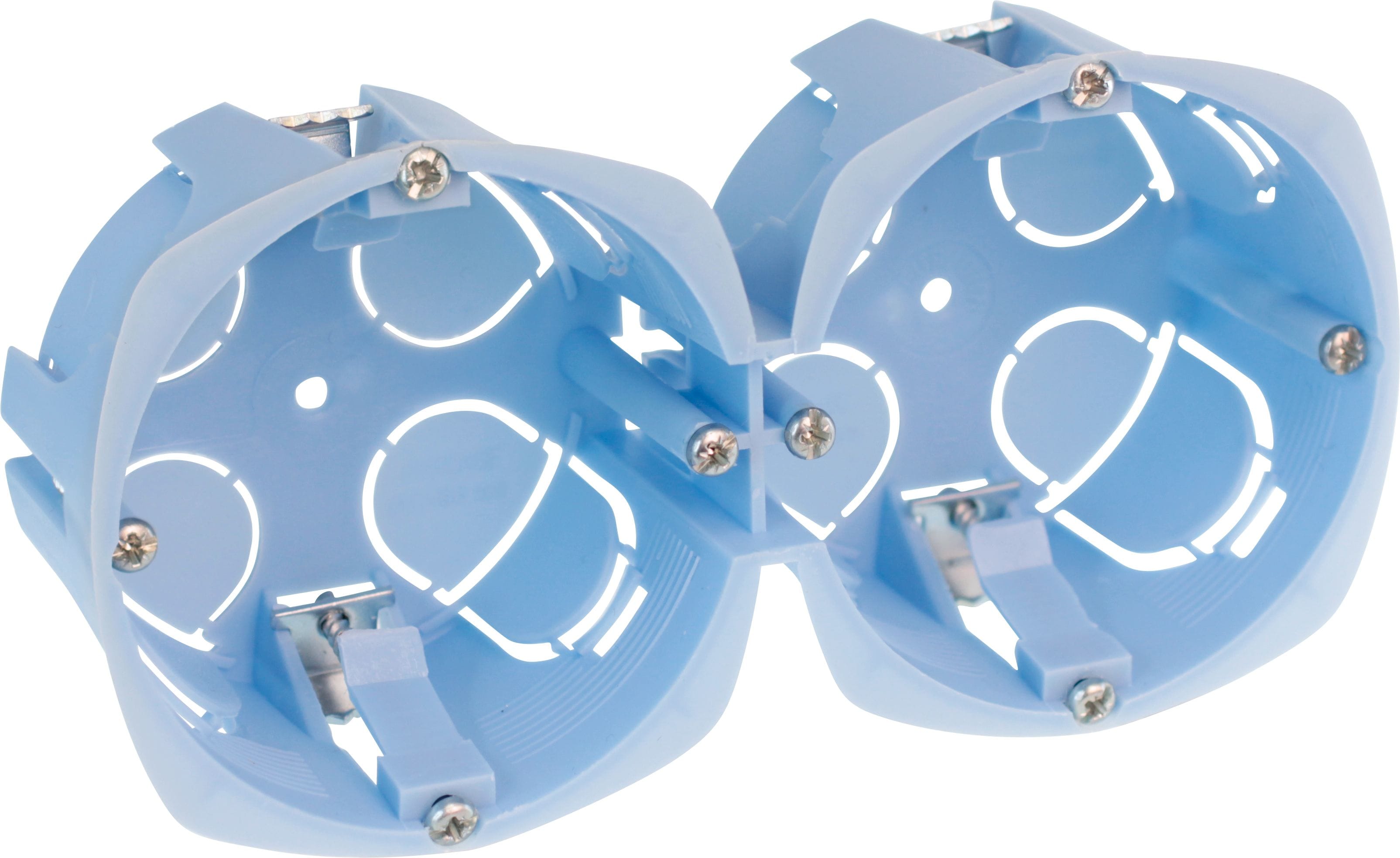 Eur Ohm - Boite placo 2 postes diam 67mm, prof 40mm, ent 71mm, parois minces