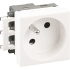 Eur Ohm - Prise 2P+T blanche extrémité de goulotte