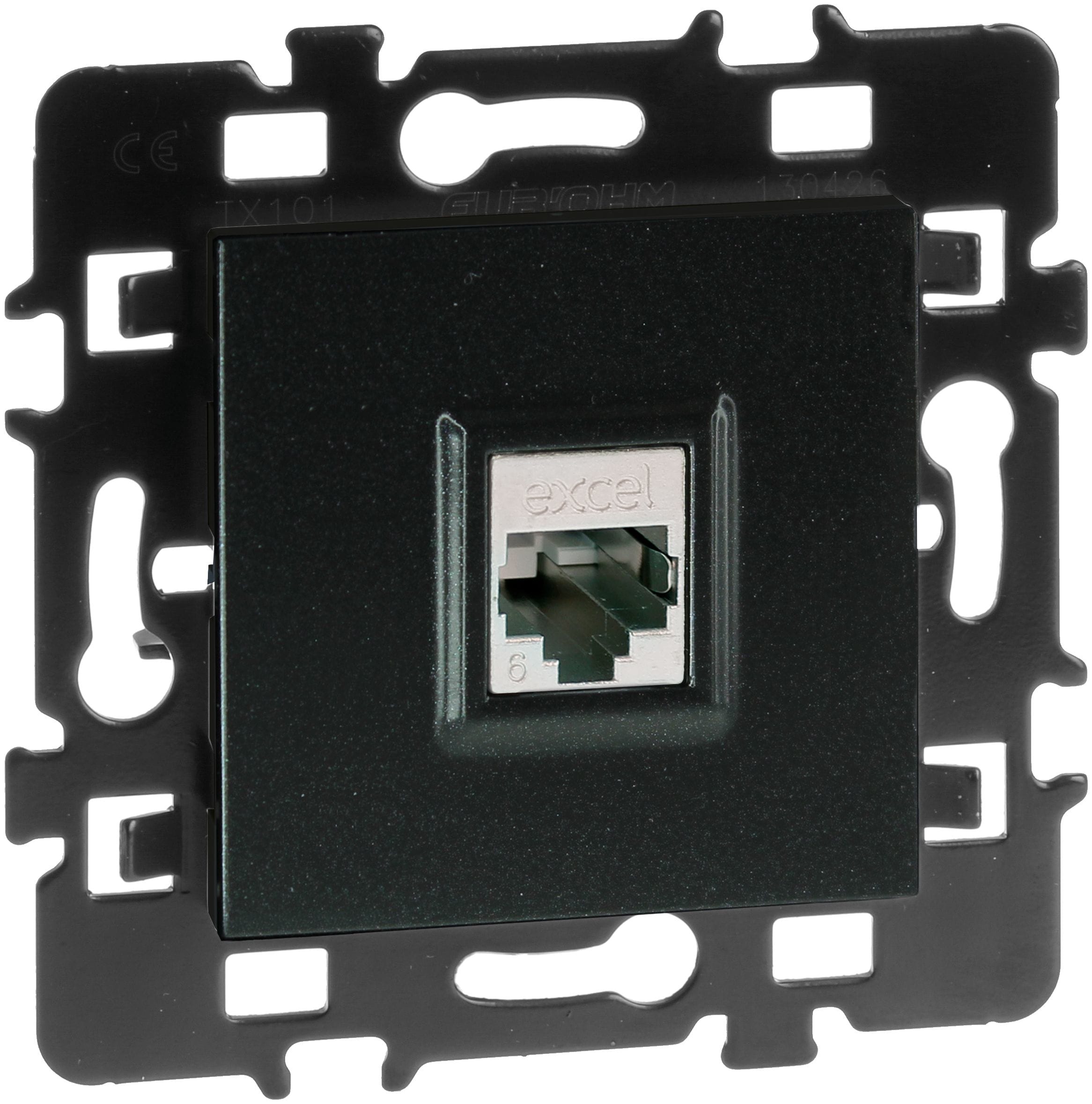 Eur Ohm - RJ45 Cat 6 STP Grade 3 Multi-services anthracite