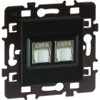 Eur Ohm - Double RJ45 Cat 6 STP Gr. 3 Multi-services anthr.