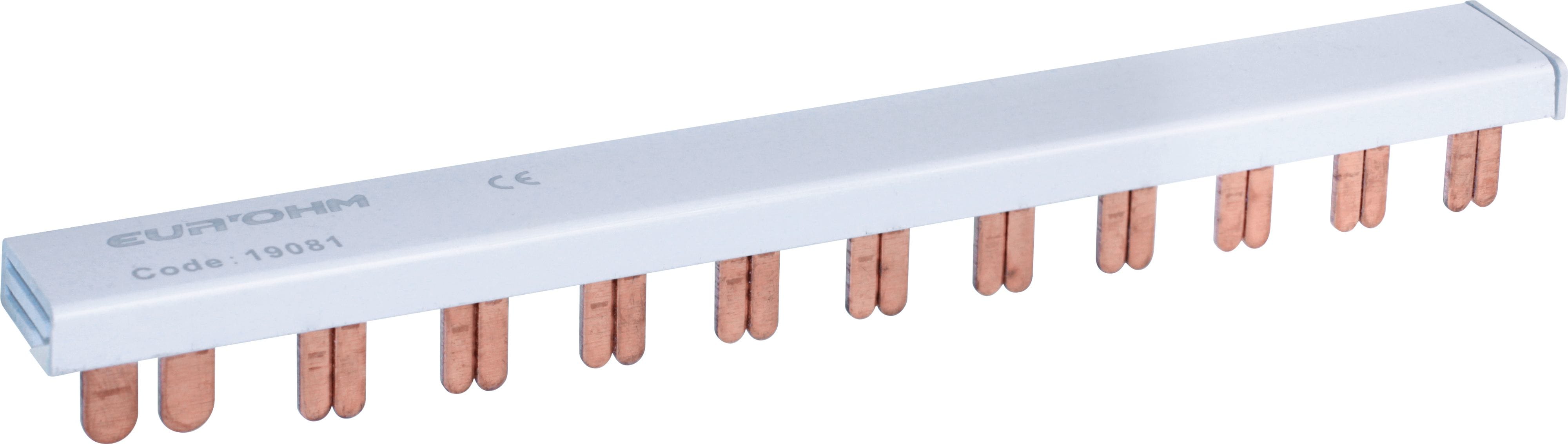Eur Ohm - Peigne horizontal 1P+N ID63A haut/haut