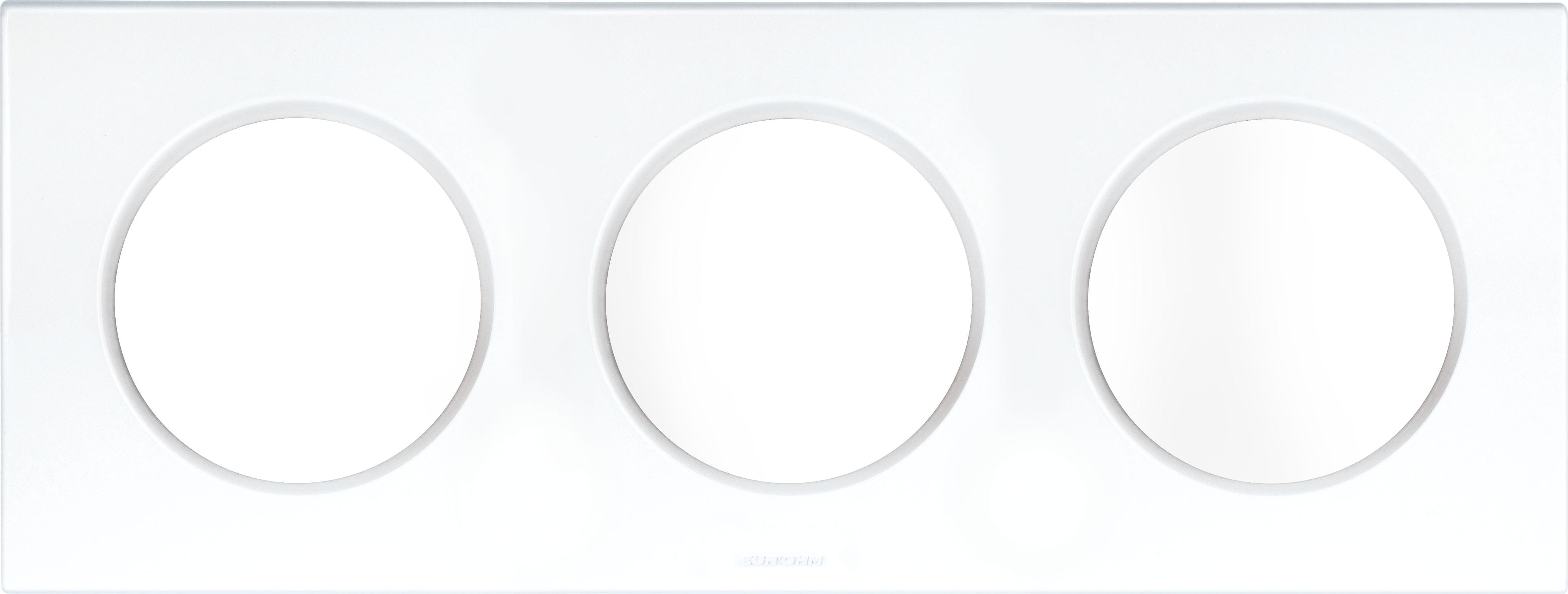 Eur Ohm - SQUARE PLAQ BLC 3P entr.71mm