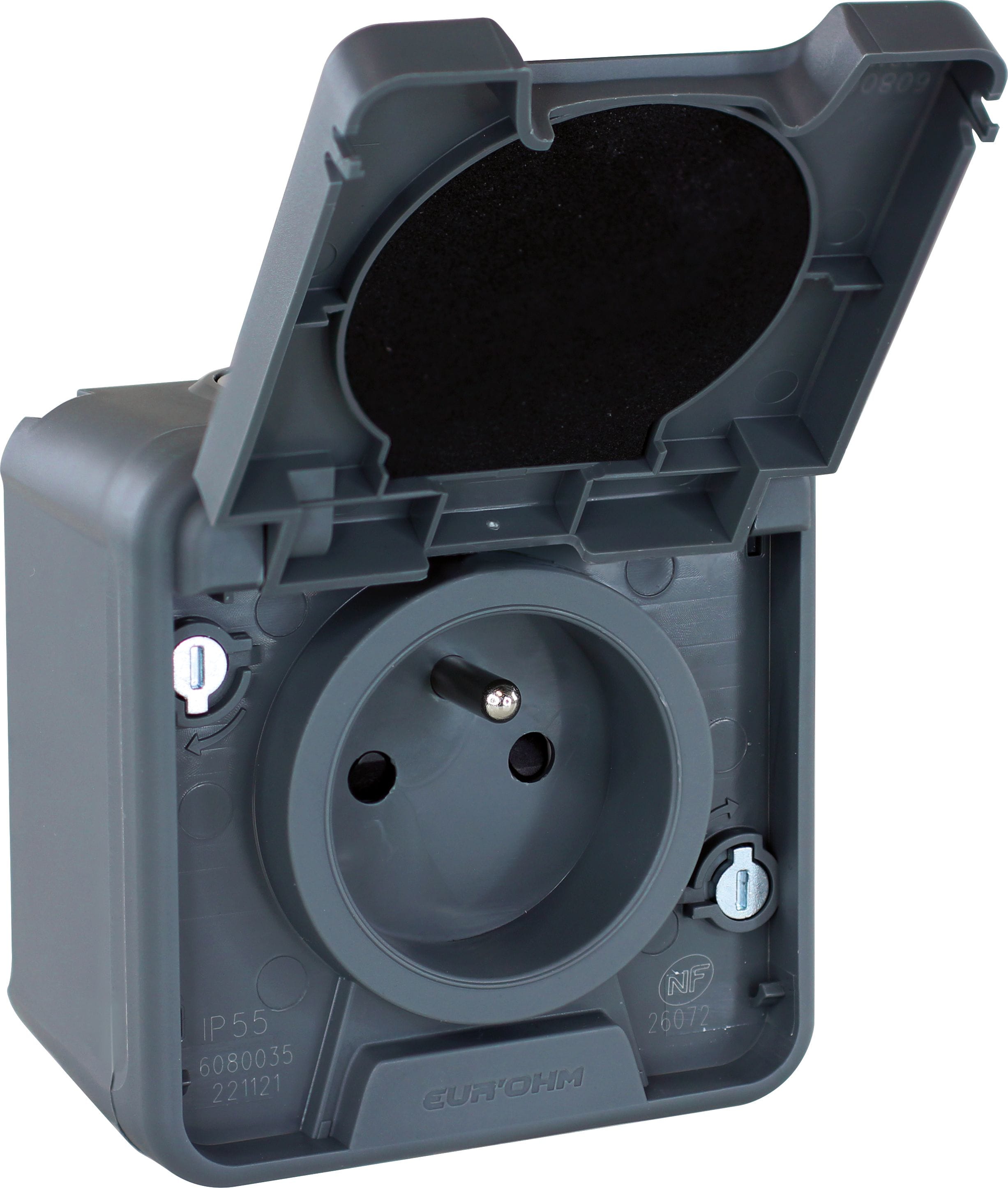 Eur Ohm - OXXO PC 2P+T GRIS SAILLIE IP55