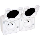 Eur Ohm - OXXO dble PC 2P+T BLANC IP55