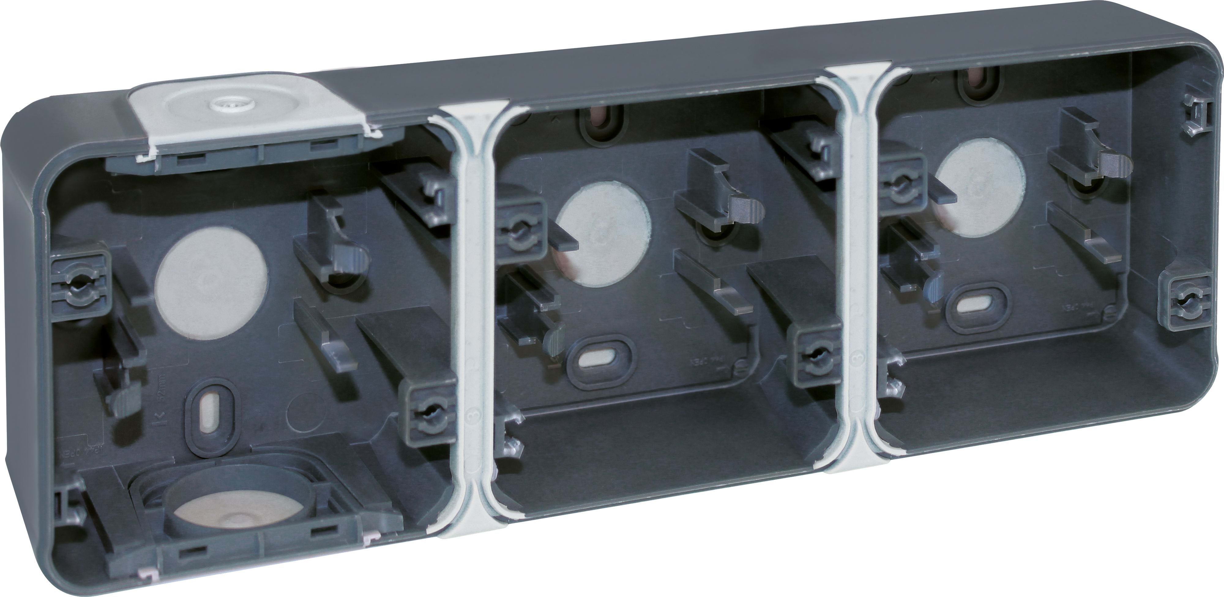 Eur Ohm - BOITE 3P GRIS horiz SAILLIE