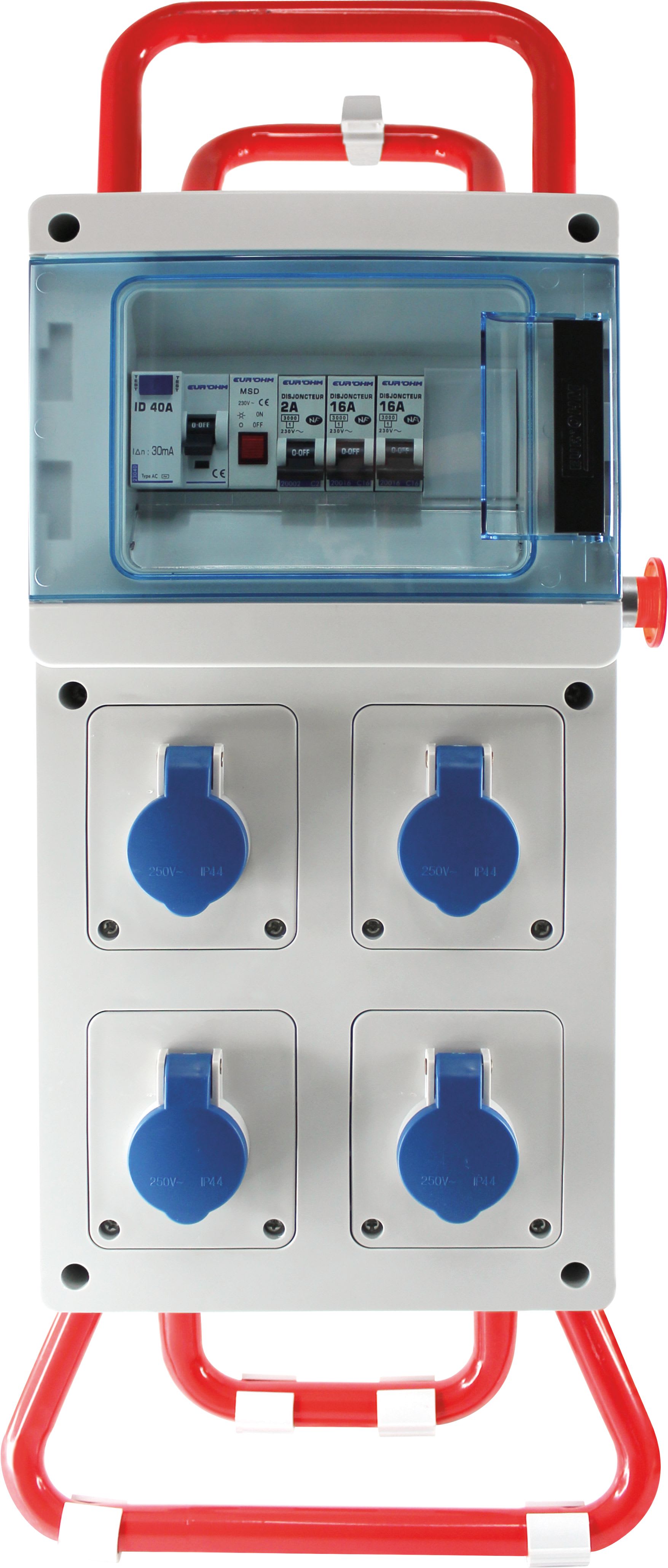 Eur Ohm - Coffret de chantier mono 4PC 2P+T avec trépied