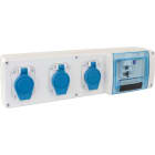 Eur Ohm - Coffret de chantier mono 3 prises simplifié - 1 disj diff. 16A + 3 prises 2P+T