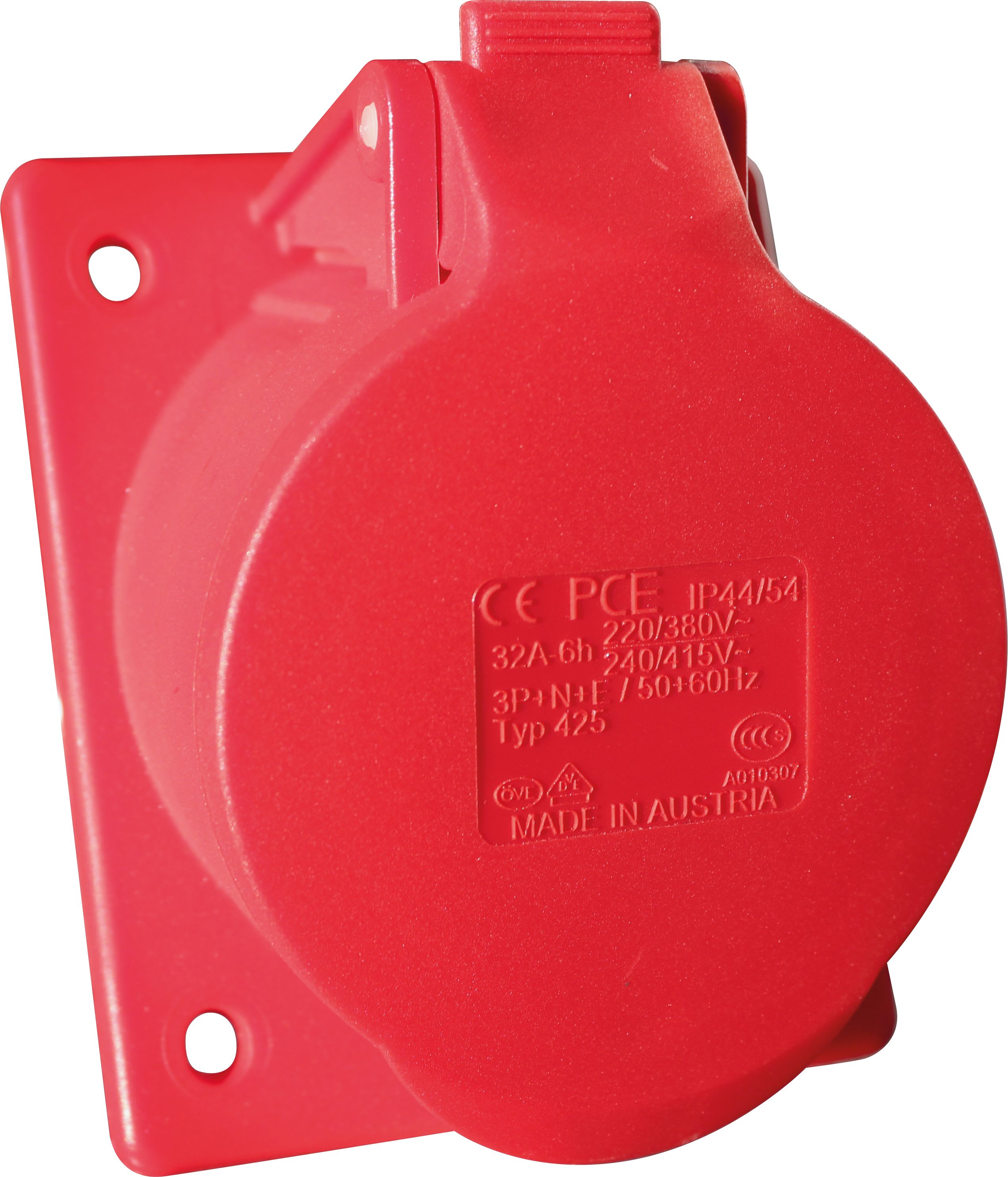 Eur Ohm - Socle 3P+N+T 32A rouge 400V CEI 309