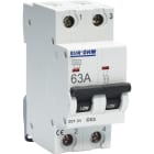Eur Ohm - Disjoncteur 2P 63A courbe C connexion vis haut/bas 4,5kA
