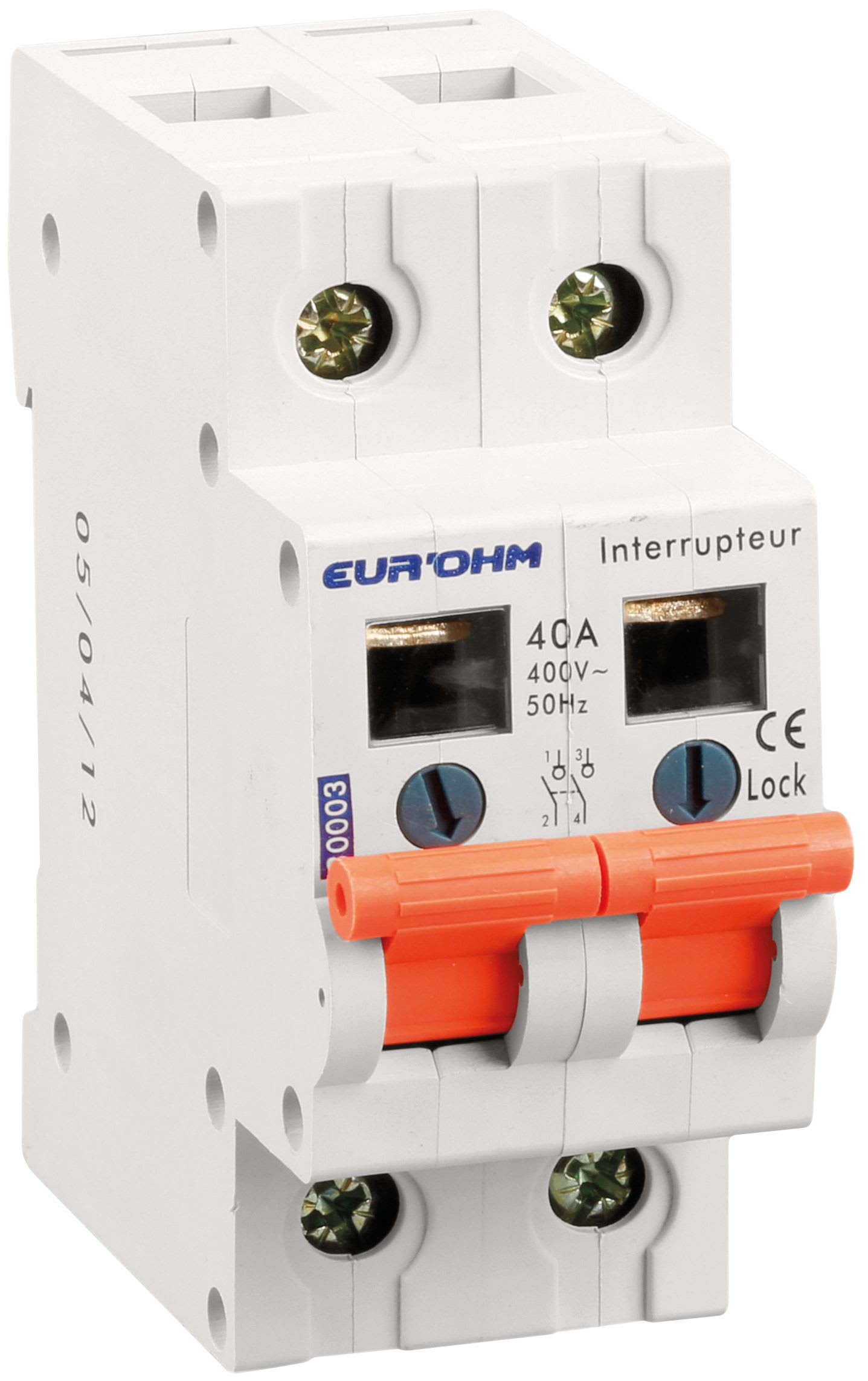 Eur Ohm - Inter. 2P 40A AC22A à coupure pleinement visible