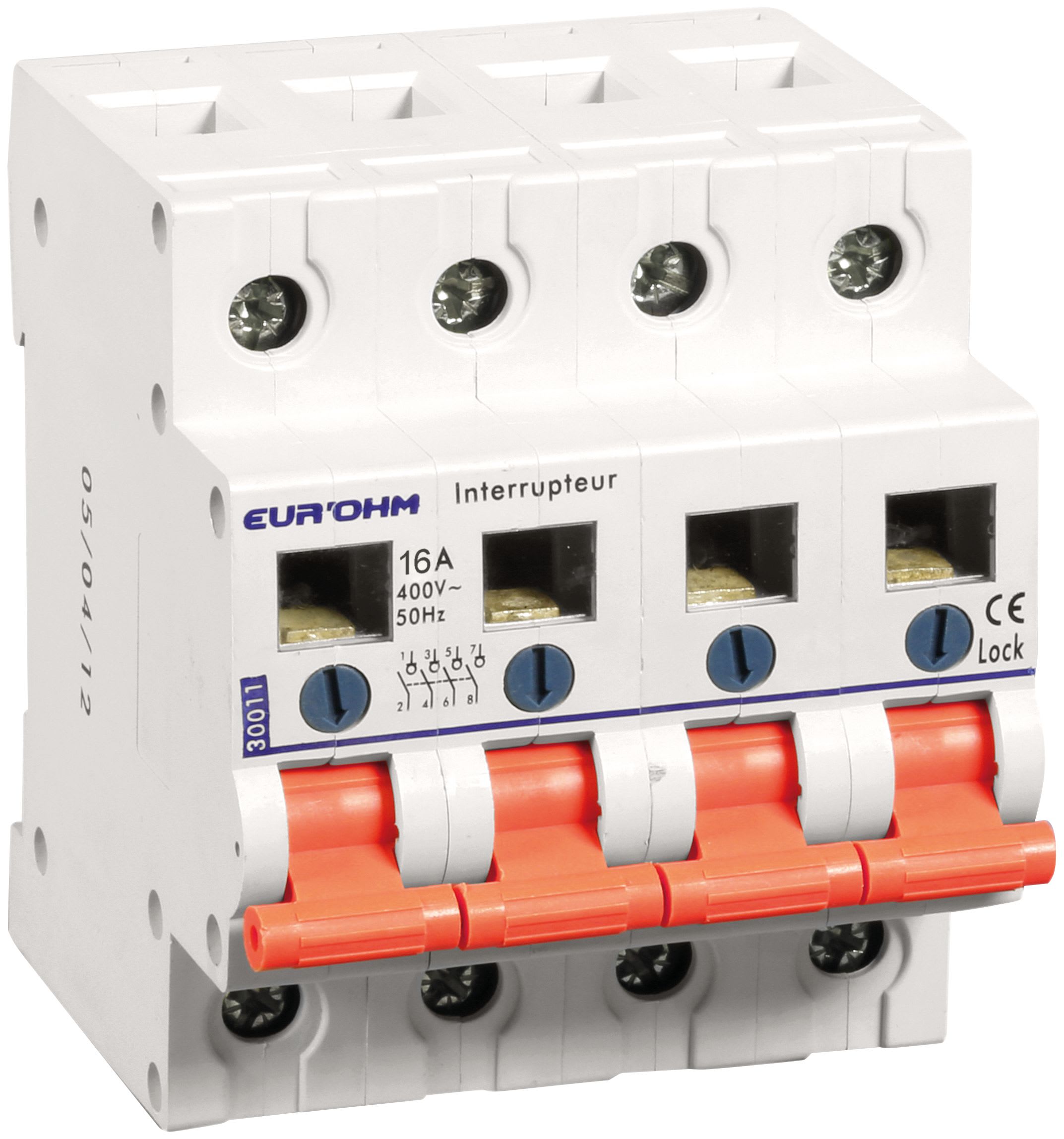Eur Ohm - Inter. 4P 16A AC22A à coupure pleinement visible