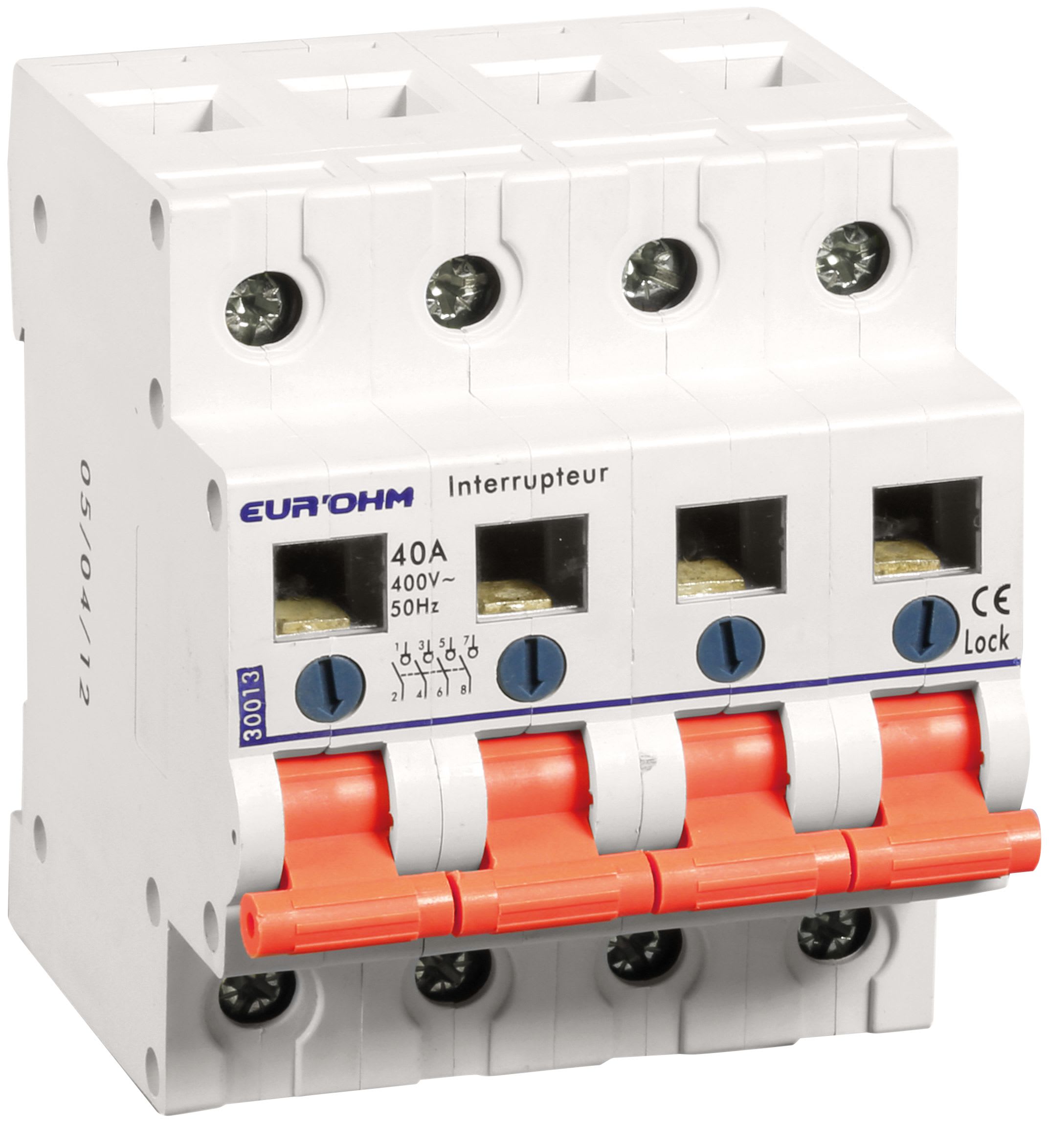Eur Ohm - Inter. 4P 40A AC22A à coupure pleinement visible