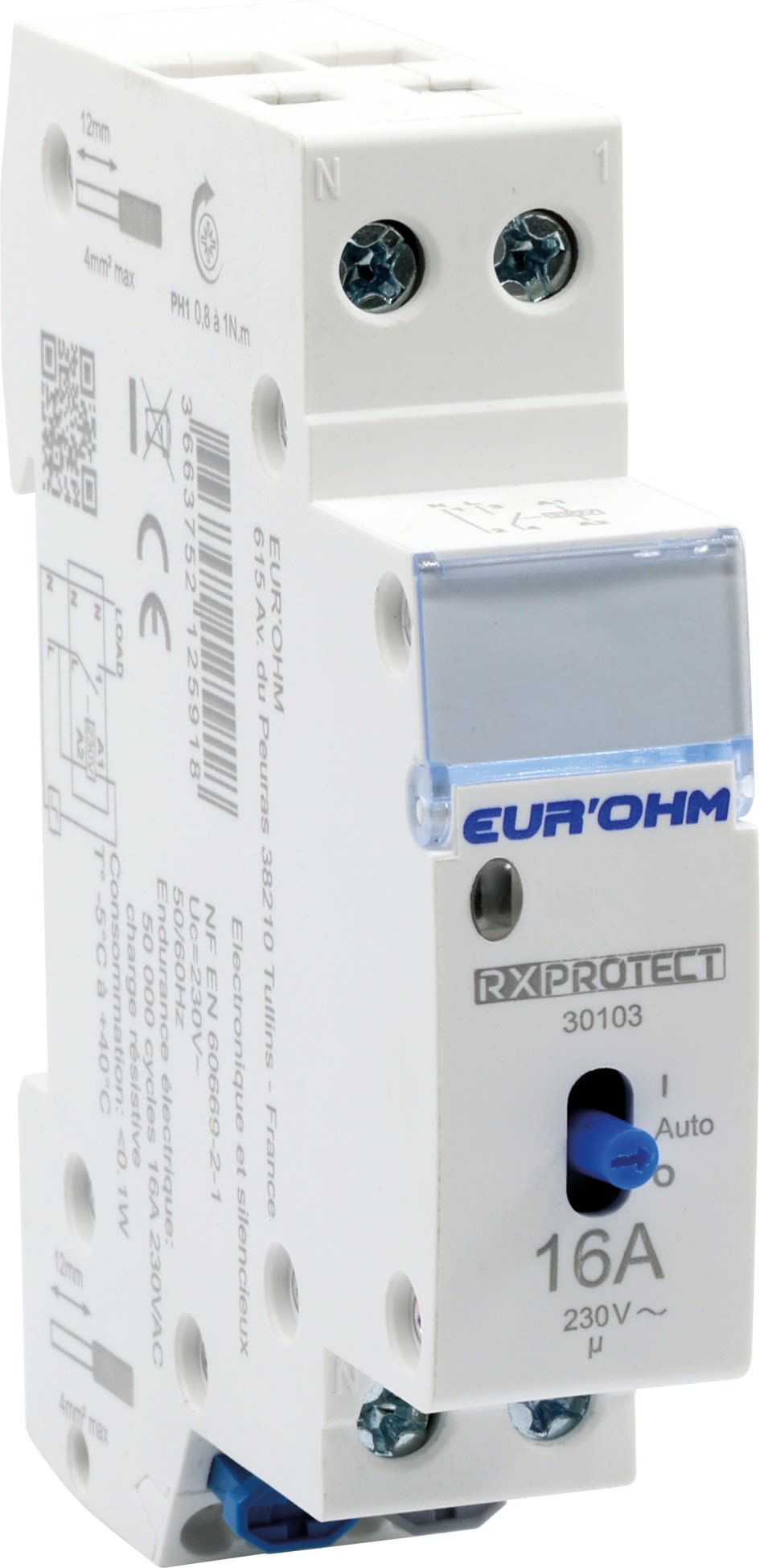 Eur Ohm - Contacteur Jour/Nuit 16A 1P+N 1F NF