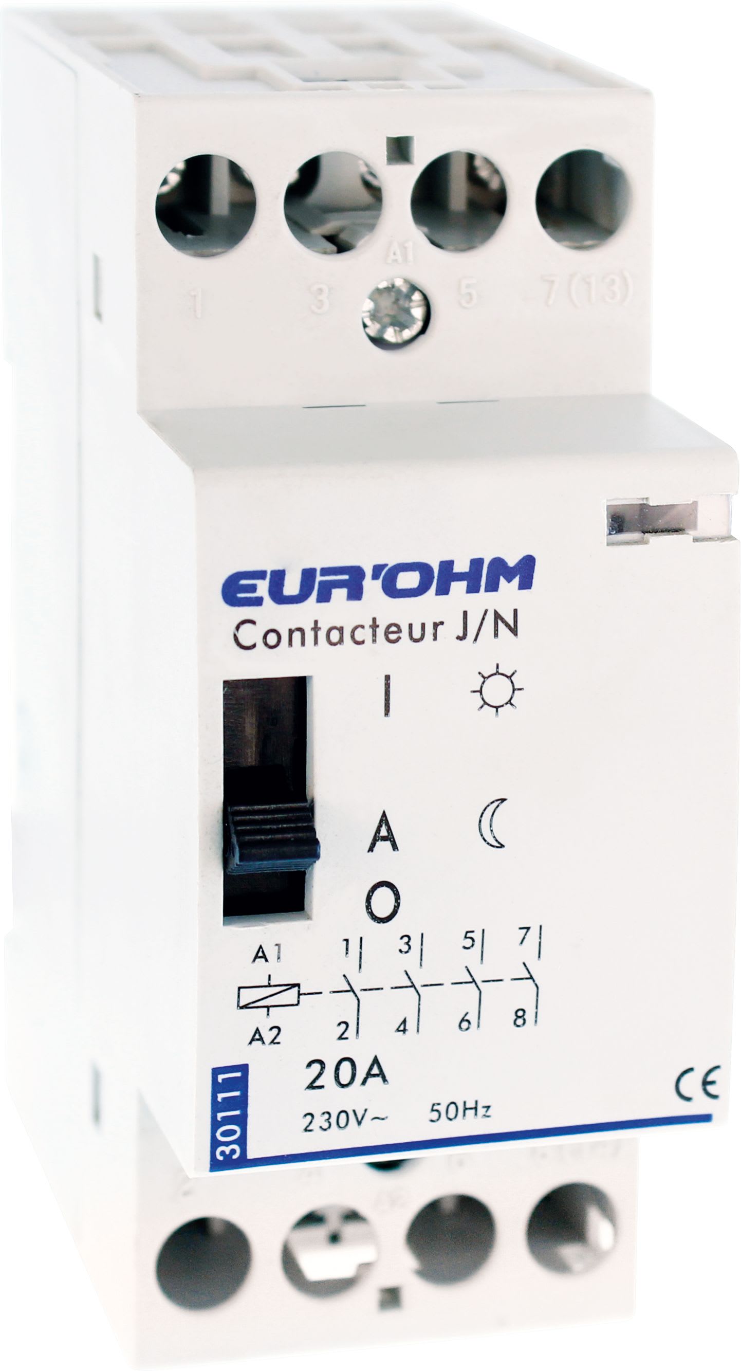 Eur Ohm - Contacteur Jour/Nuit  4P 20A 4F