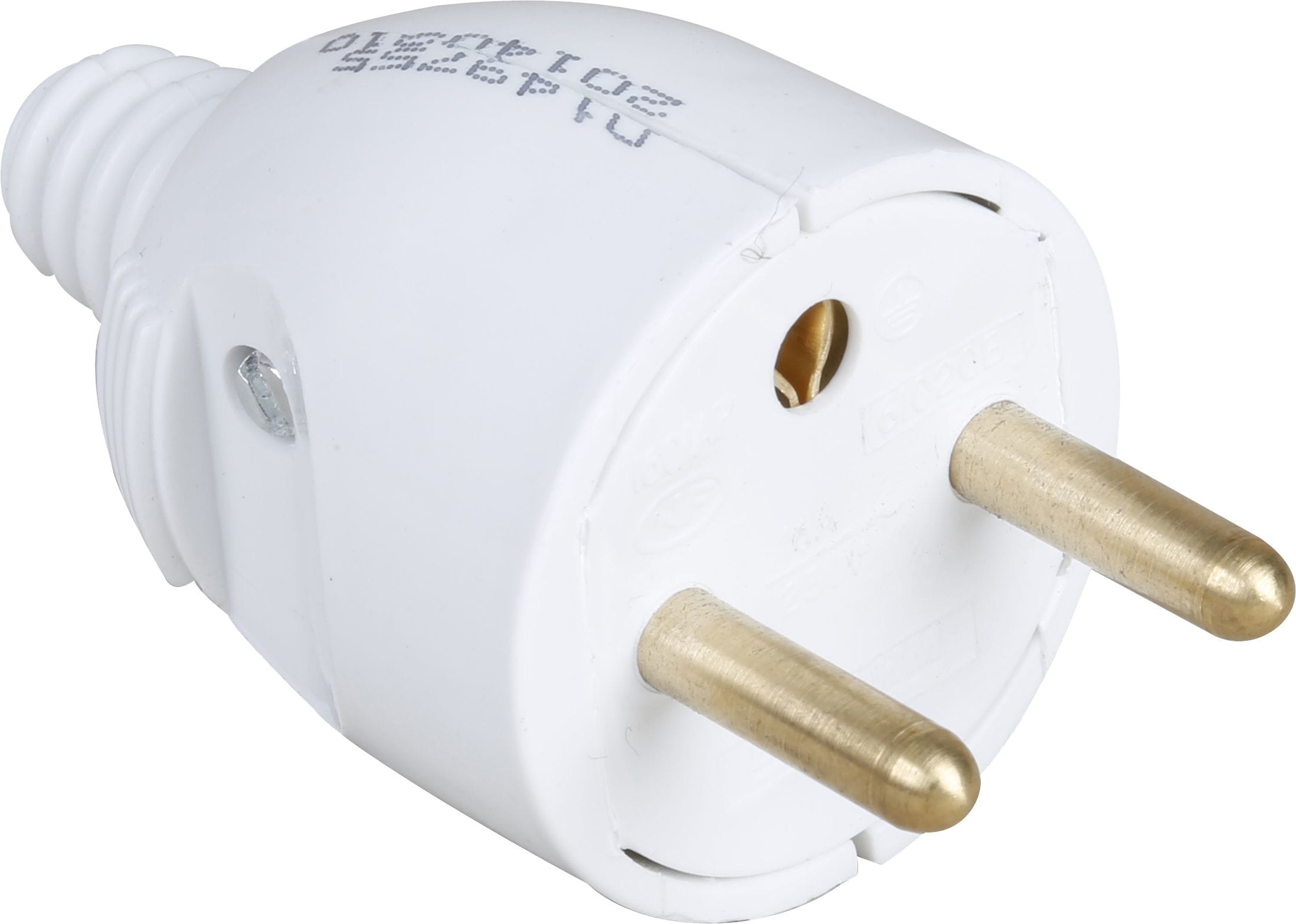 Eur Ohm - 16A male p.feuille dte  blanche (étiquette unitaire)