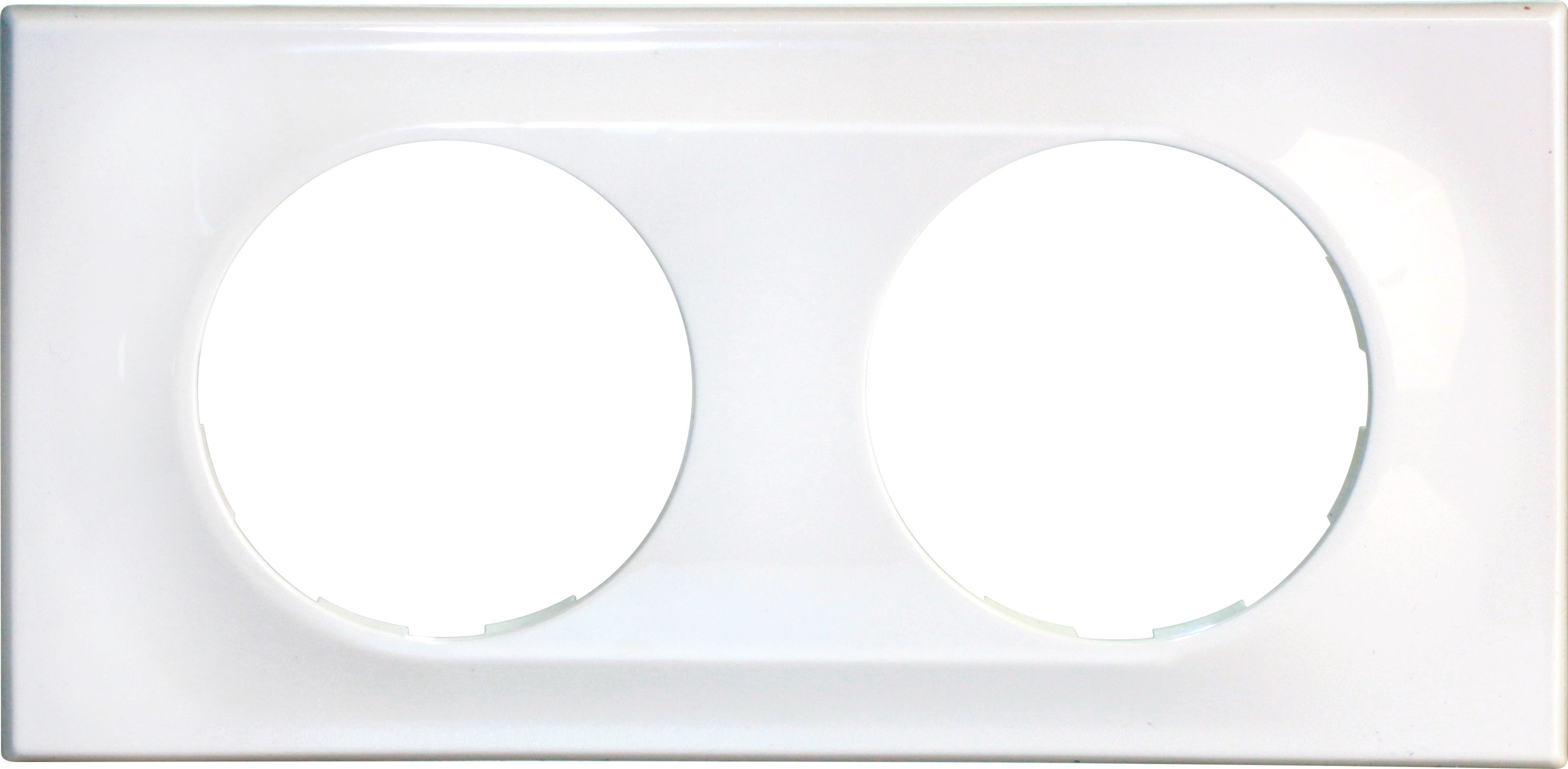 Eur Ohm - COMETE Plaque 2 postes Classic White