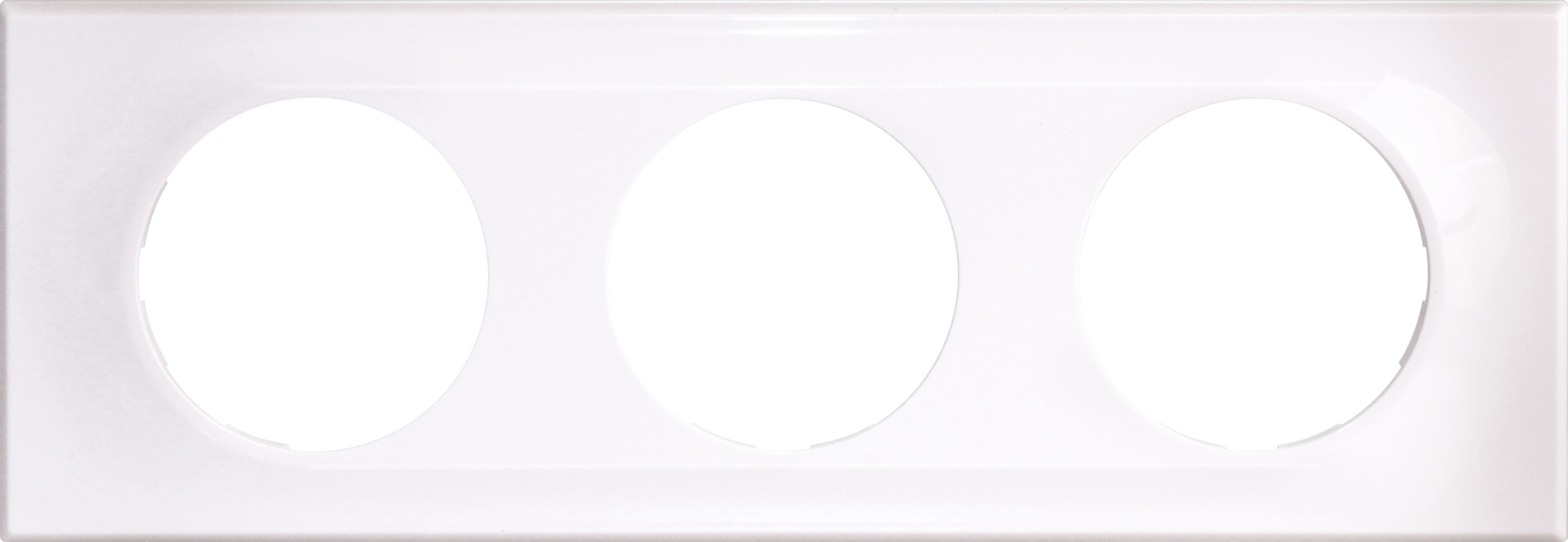Eur Ohm - COMETE Plaque 3 positionstes Classic White