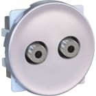 Eur Ohm - COMETE Prise Double TV  Multi. Serv. Type F SILVER
