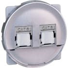 Eur Ohm - COMETE Double Prise RJ45 Multimédia STP Cat.6 Grade 3 SILVER