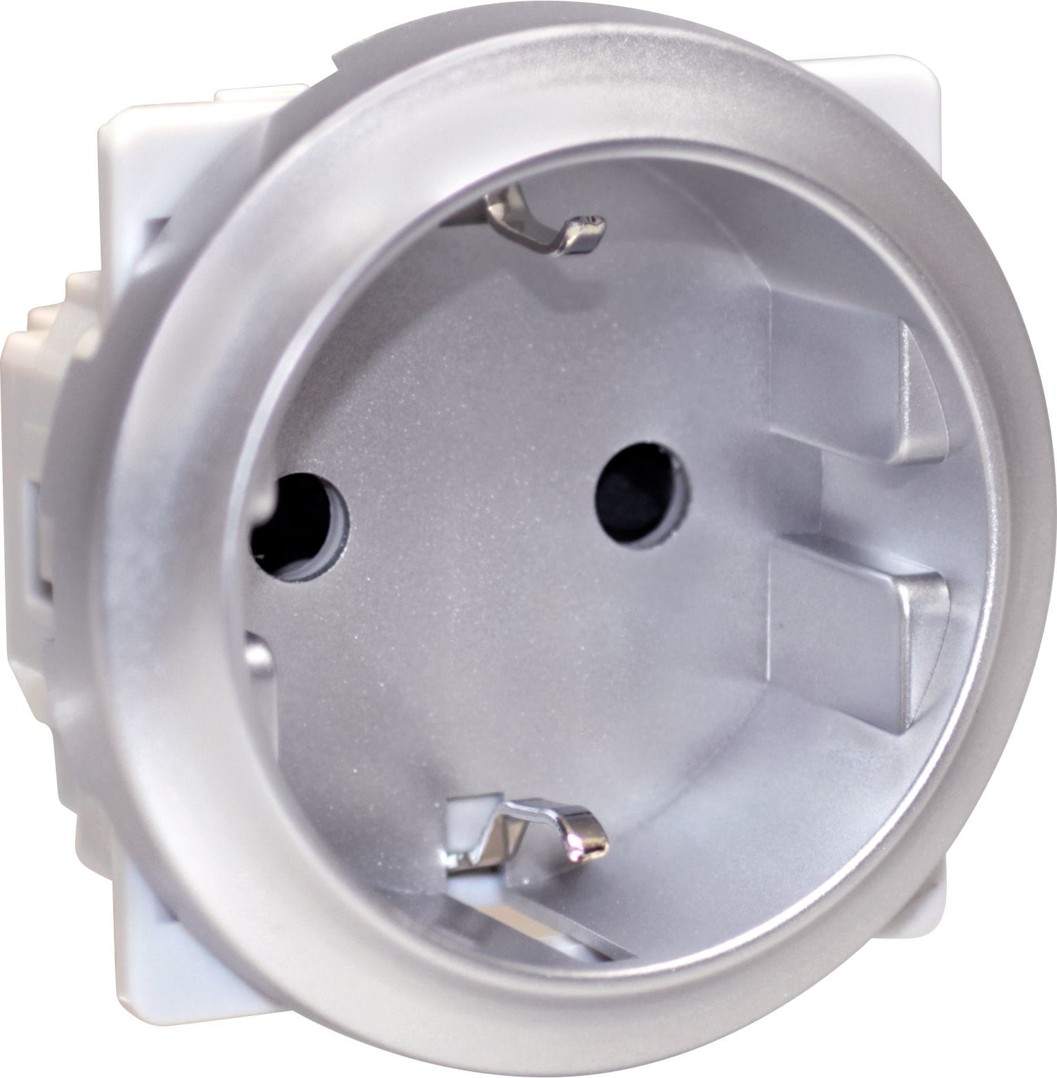 Eur Ohm - COMETE Prise 2P+T Schuko SILVER