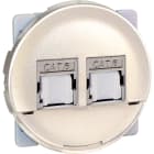 Eur Ohm - COMETE Double Prise RJ45 Multimédia STP Cat.6 Grade 3 TITANE