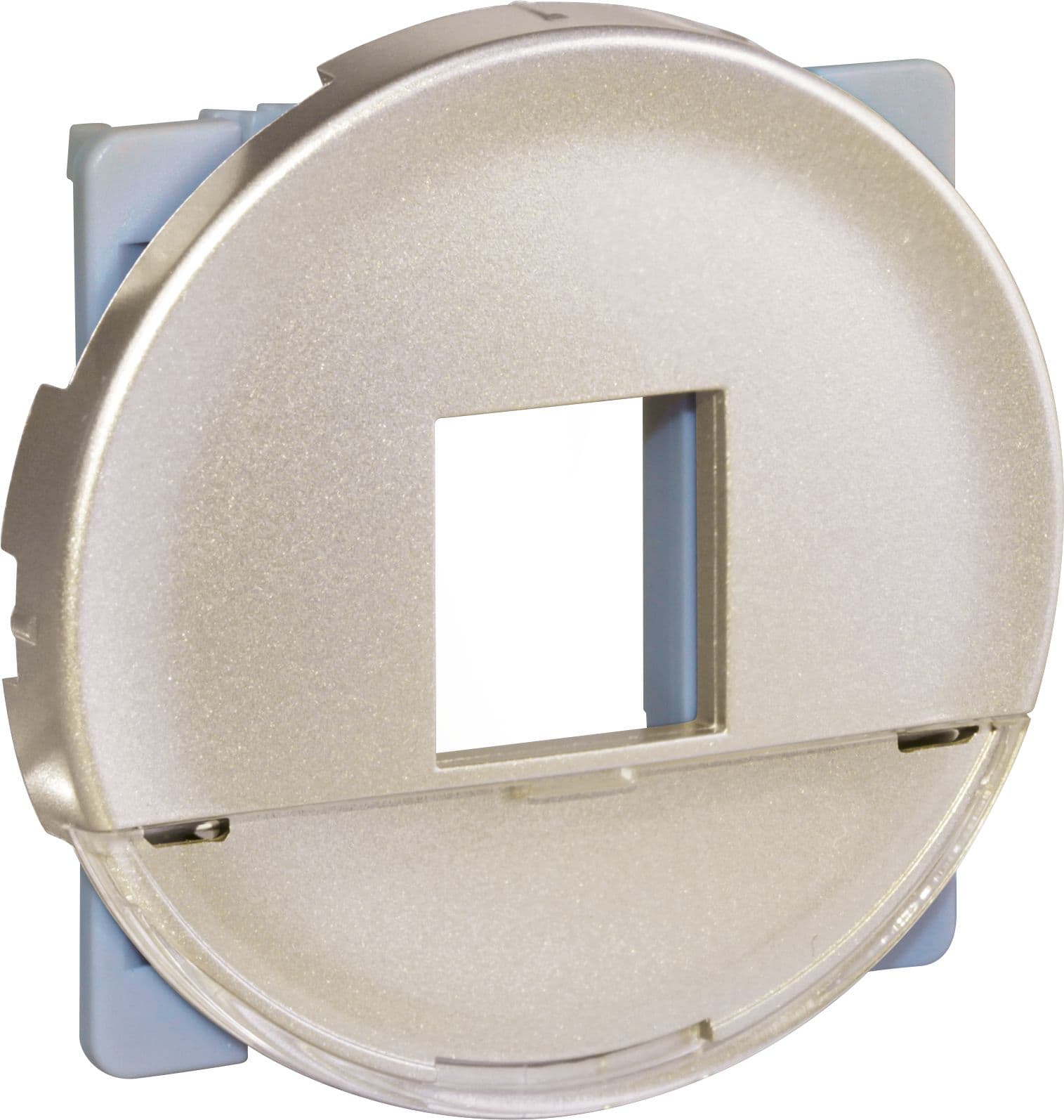 Eur Ohm - COMETE Plastron adaptateur noyaux RJ45 Keystone TITANE